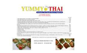 Yummy Thai Coppell Catering Menu List