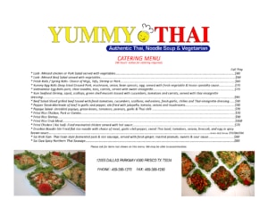 Yummy Thai Coppell Catering Menu List2